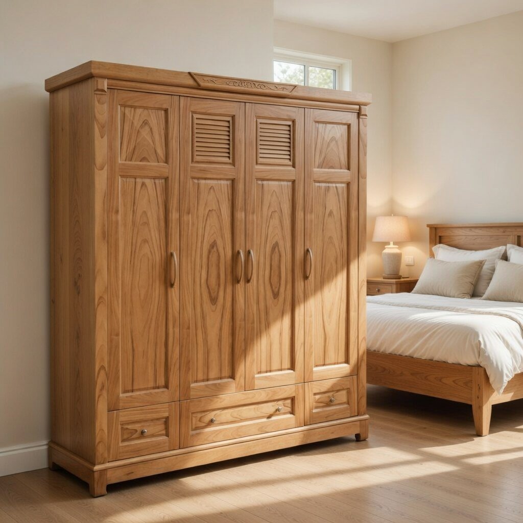 Tủ quần áo gỗ tự nhiên đẹp thiết kế hiện đại sang trọng