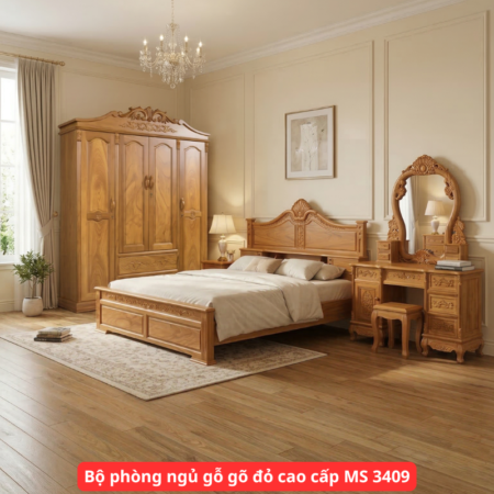 Bộ phòng ngủ gỗ gõ đỏ cao cấp