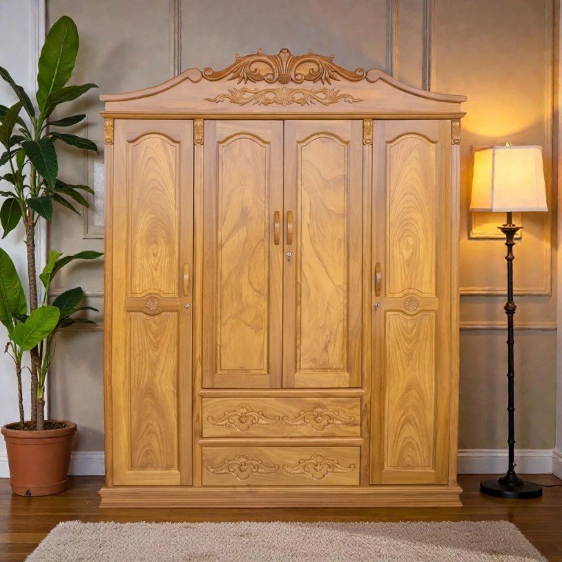 Tủ quần áo gỗ gõ đỏ 2m0