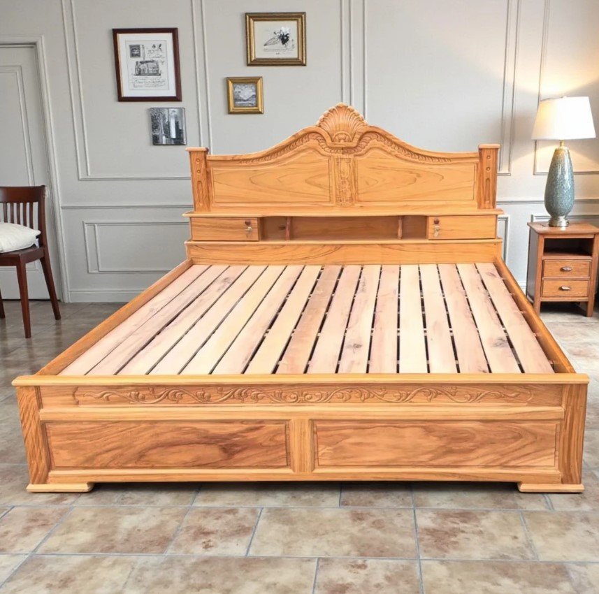 Giường ngủ gỗ gõ đỏ 1m8