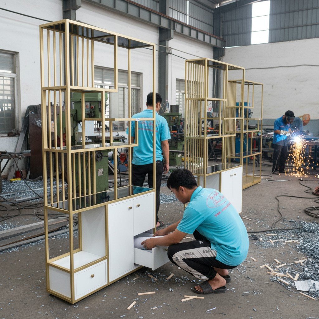 Kệ trưng bày sản phẩm cao cấp nhiều tầng sang trọng