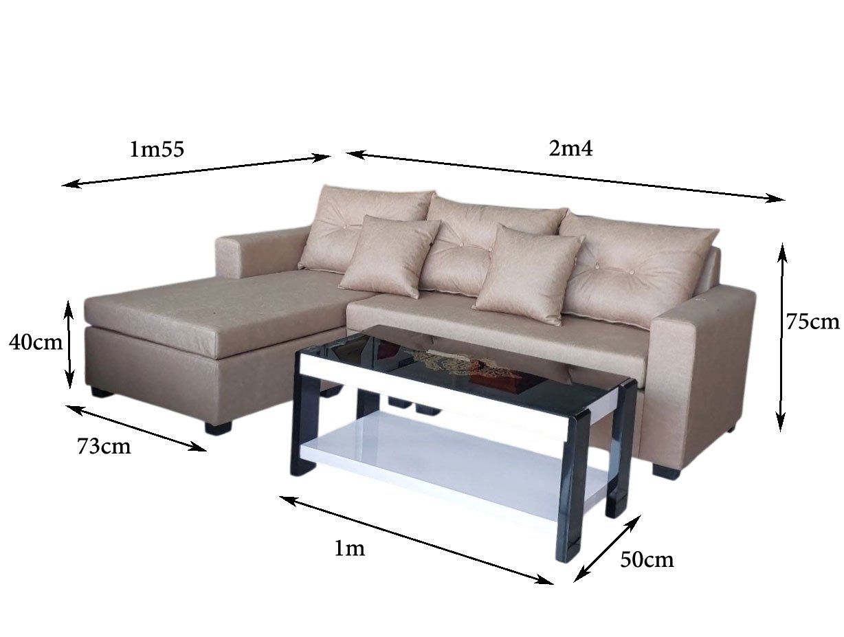 Sofa chữ L hiện đại MS 3406 5 Kích thước sofa chữ L hiện đại