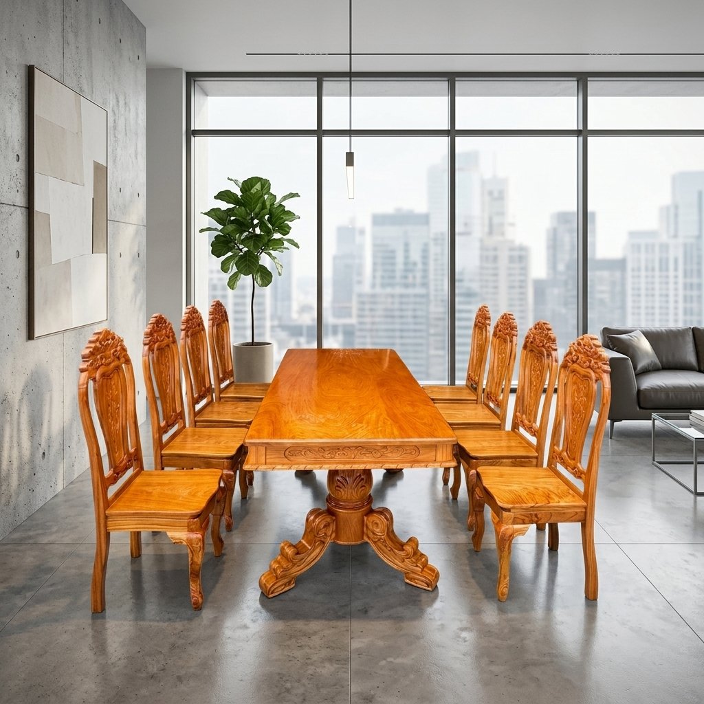 Bàn ăn gỗ tự nhiên cao cấp