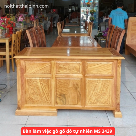 Bàn làm việc gỗ gõ đỏ tự nhiên MS 3439