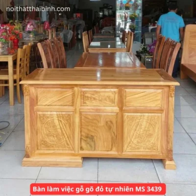 Bàn làm việc gỗ gõ đỏ tự nhiên MS 3439