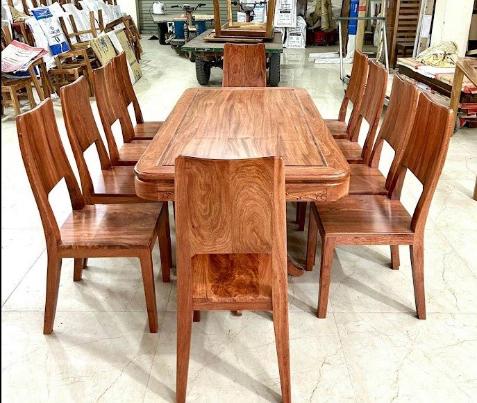 Bộ Bàn Ăn 6 Ghế Gỗ Tự Nhiên