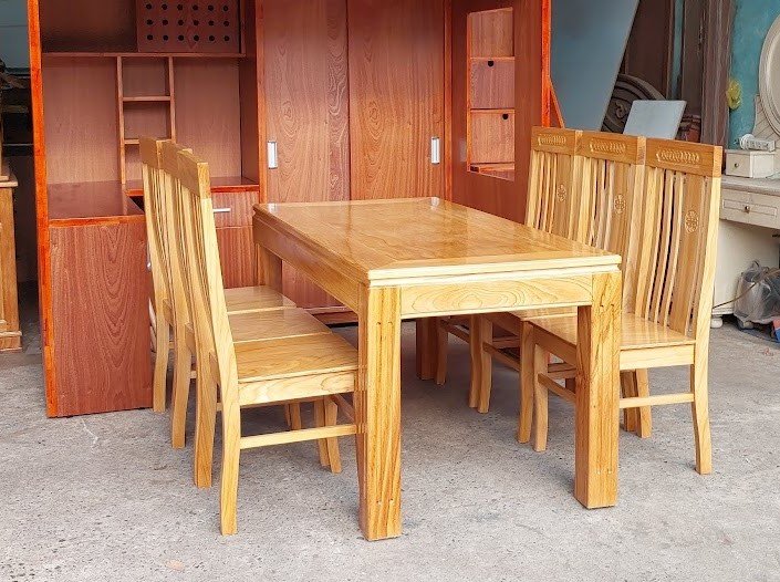 Bộ Bàn Ăn 6 Ghế Gỗ Tự Nhiên