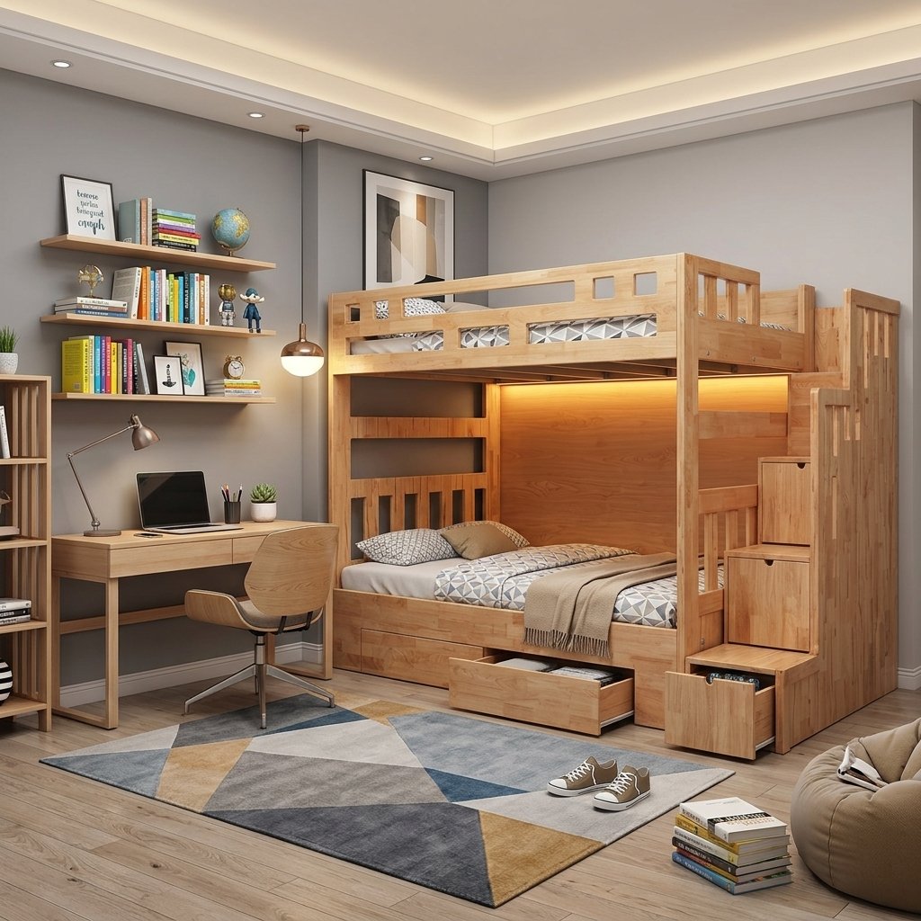 Giường 2 Tầng Gỗ Đẹp