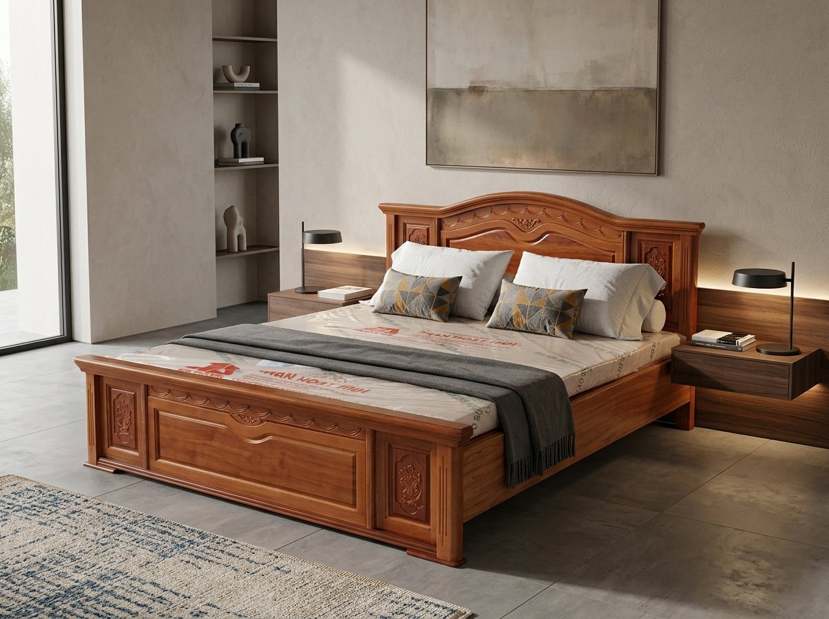 Giường ngủ gỗ tự nhiên cao cấp