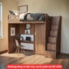Giường tầng có bàn học và tủ quần áo