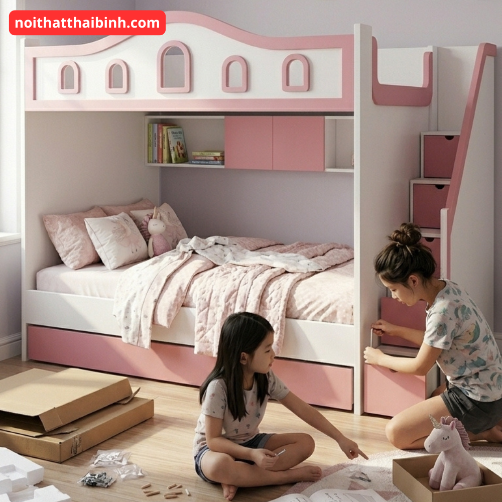 Kích thước giường tầng 1m và 1m2 phù hợp mọi không gian