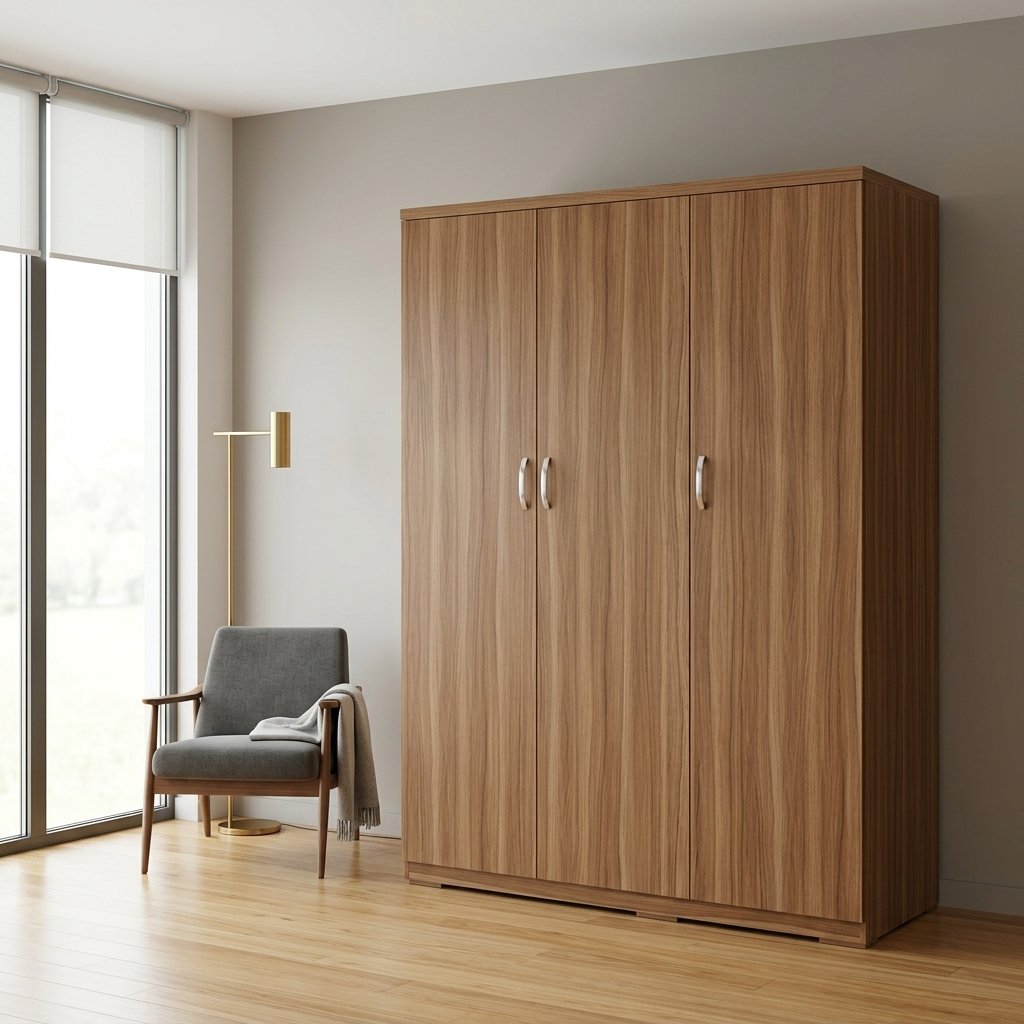 Tủ quần áo 3 cánh đẹp thiết kế hiện đại màu vân gỗ 1216