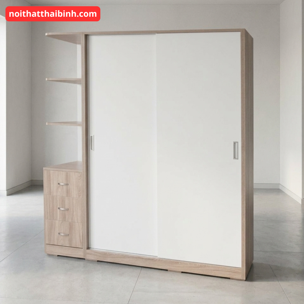 Tủ quần áo cánh lùa gỗ công nghiệp