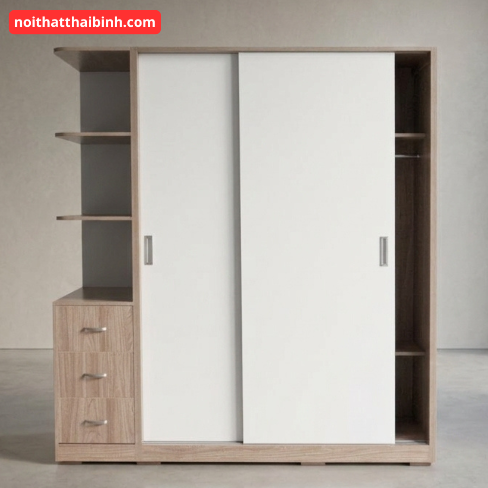 Tủ quần áo cánh lùa gỗ công nghiệp