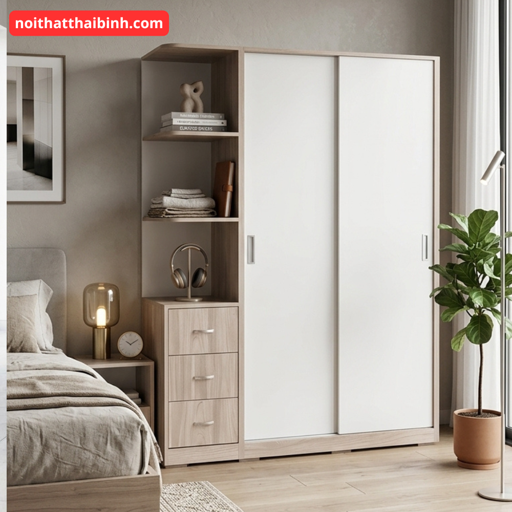 Tủ quần áo cánh lùa gỗ công nghiệp