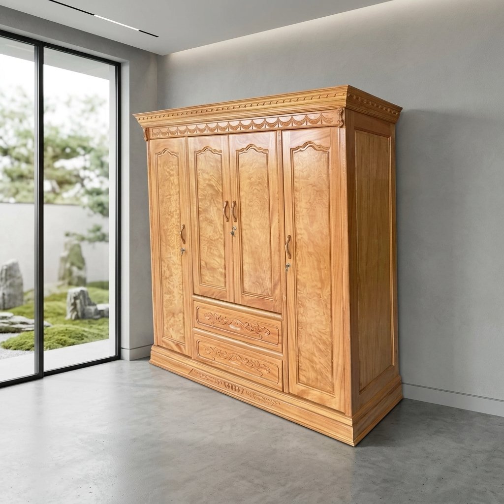 Tủ quần áo gỗ tự nhiên cao cấp