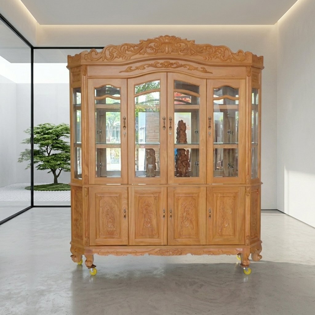 Tủ rượu gỗ gõ đỏ hiện đại MS 3436