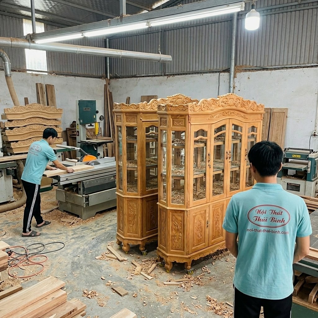 Xưởng sản xuất nội thất gỗ gõ đỏ uy tín tại TPHCM