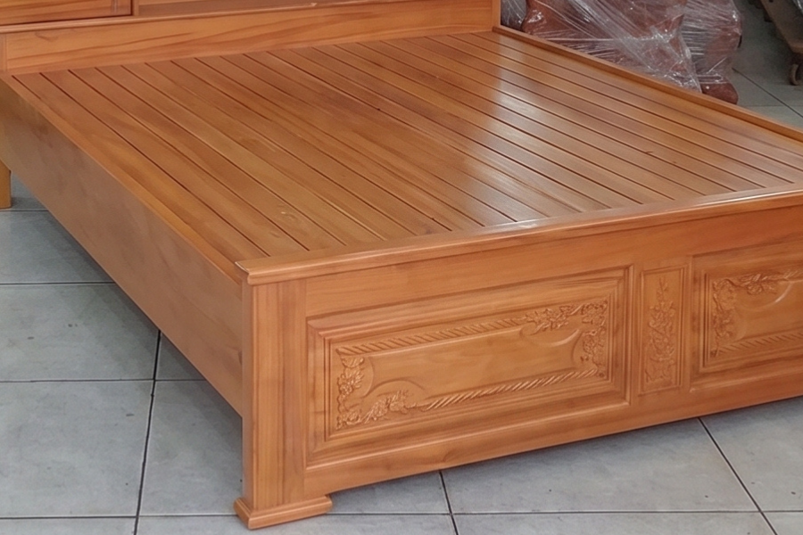 Giường gỗ gõ đỏ cao cấp MS 3429