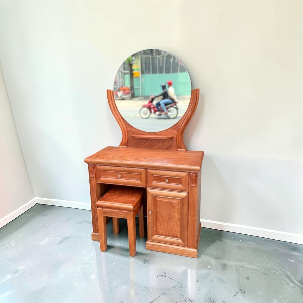 Bàn Trang Điểm Gỗ Tự Nhiên 80cm