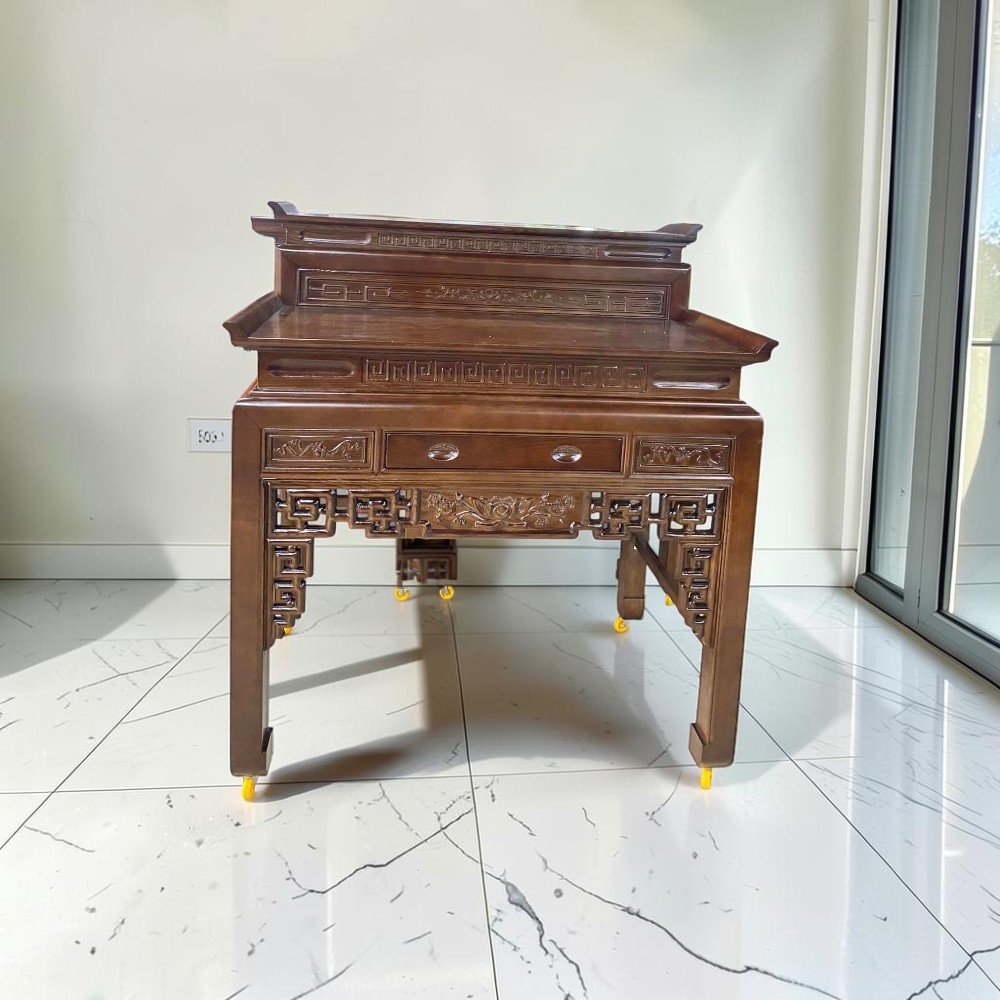 Bàn thờ đẹp chung cư gỗ xoan đào kích thước chuẩn Lỗ Ban