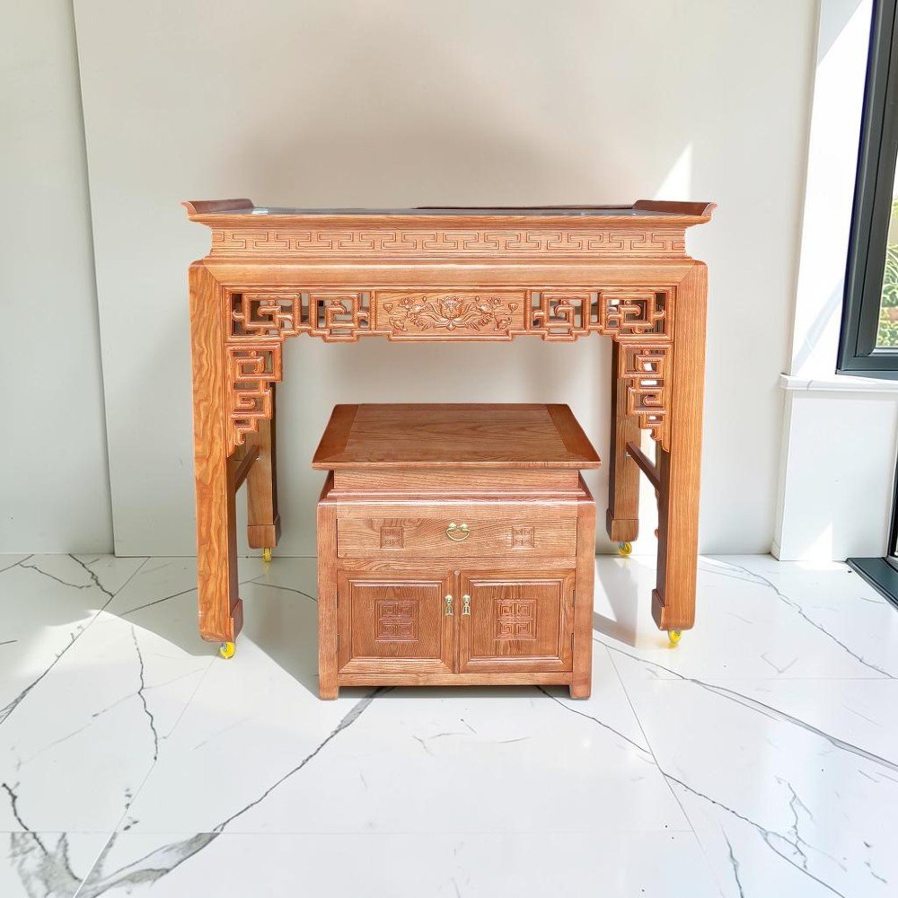 Bàn thờ đẹp gỗ tự nhiên kích thước chuẩn Lỗ Ban