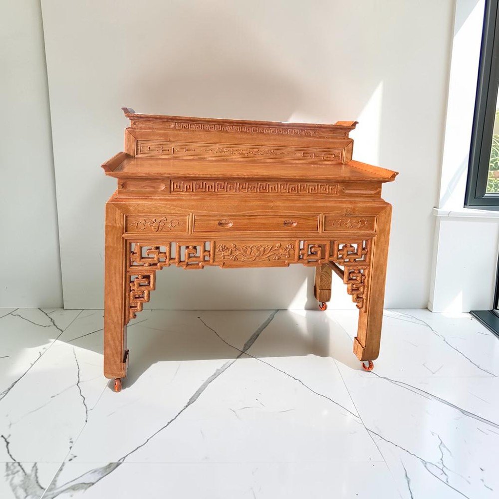 Bàn thờ đẹp gỗ tự nhiên kích thước chuẩn Lỗ Ban