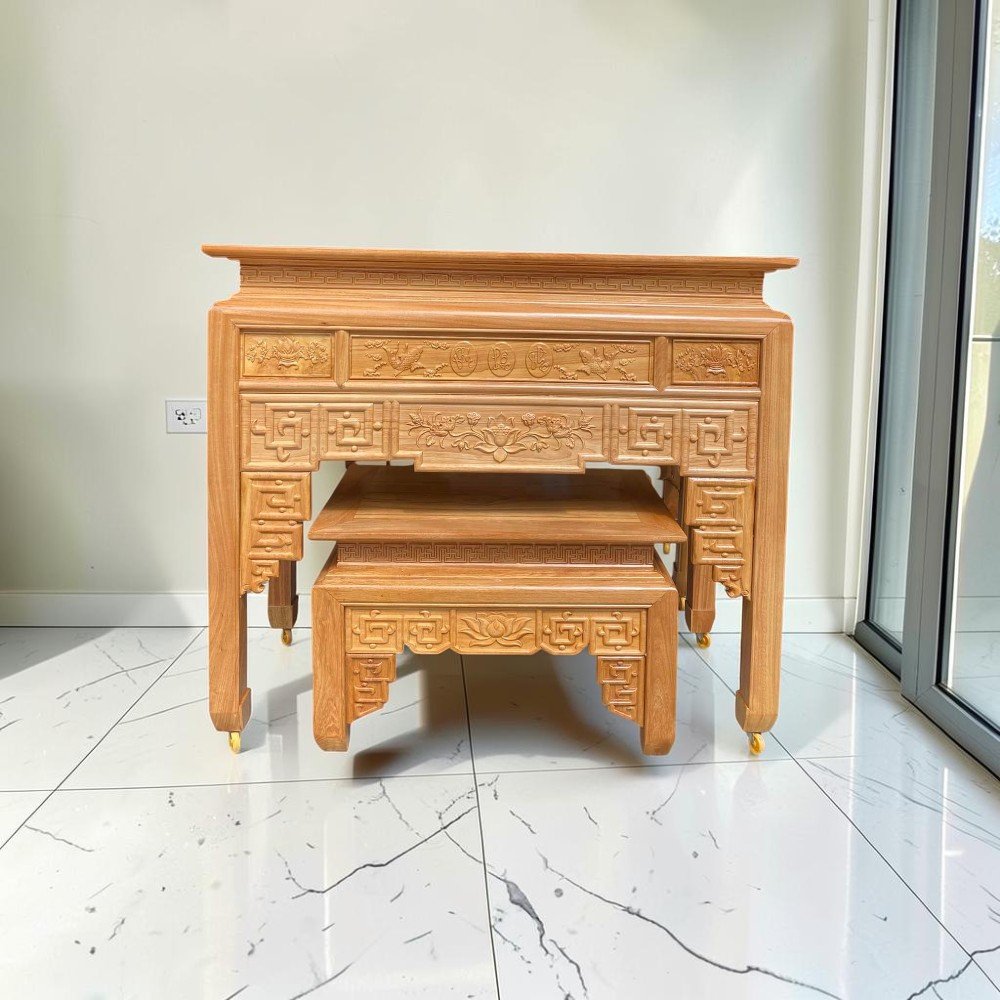 Bàn thờ đẹp hiện đại gỗ tối giản