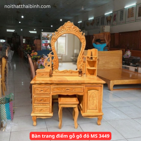 Bàn trang điểm gỗ gõ đỏ