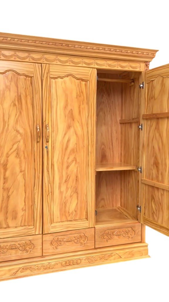 Tủ quần áo gỗ gõ đỏ MS 3451 Chi tiết tủ quần áo gỗ gõ đỏ