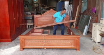Giường Ngủ Gỗ Gõ Đỏ tại xưởng mộc Thái Bình