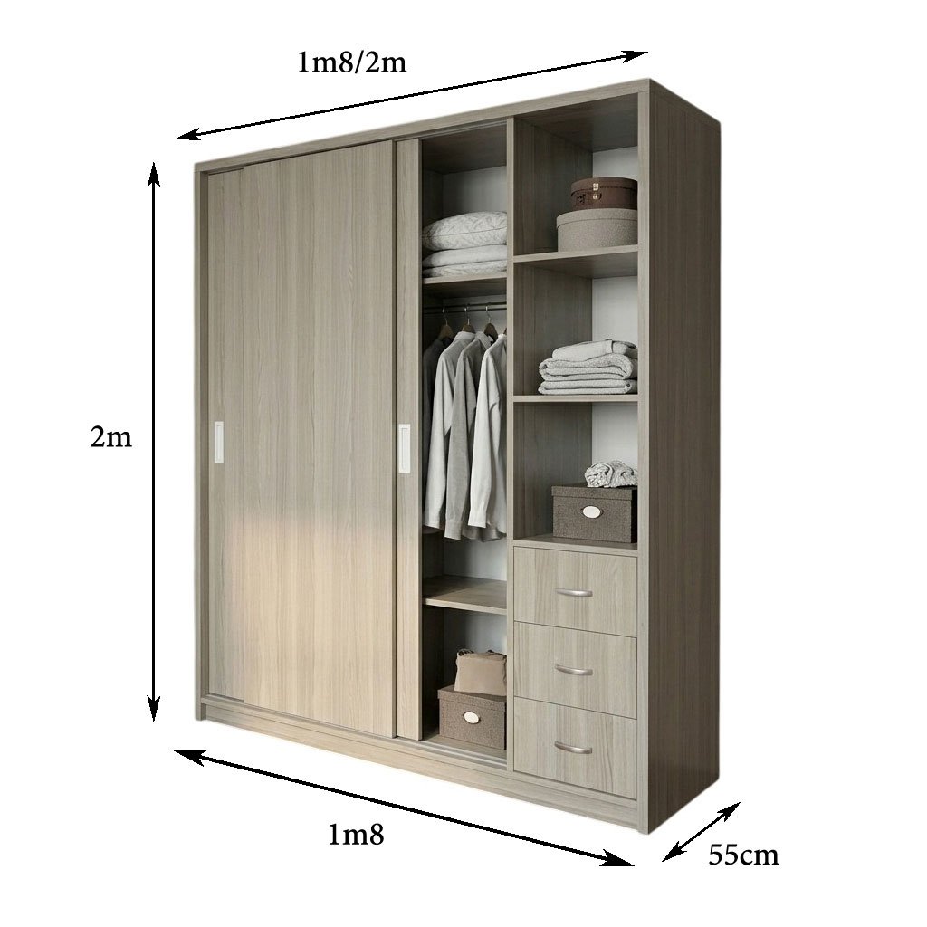 Kích thước tủ đồ cửa lùa hiện đại