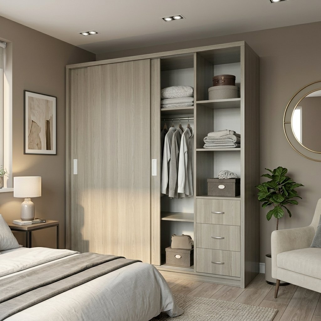 Thiết kế tủ đồ cửa lùa hiện đại giúp tiết kiệm không gian