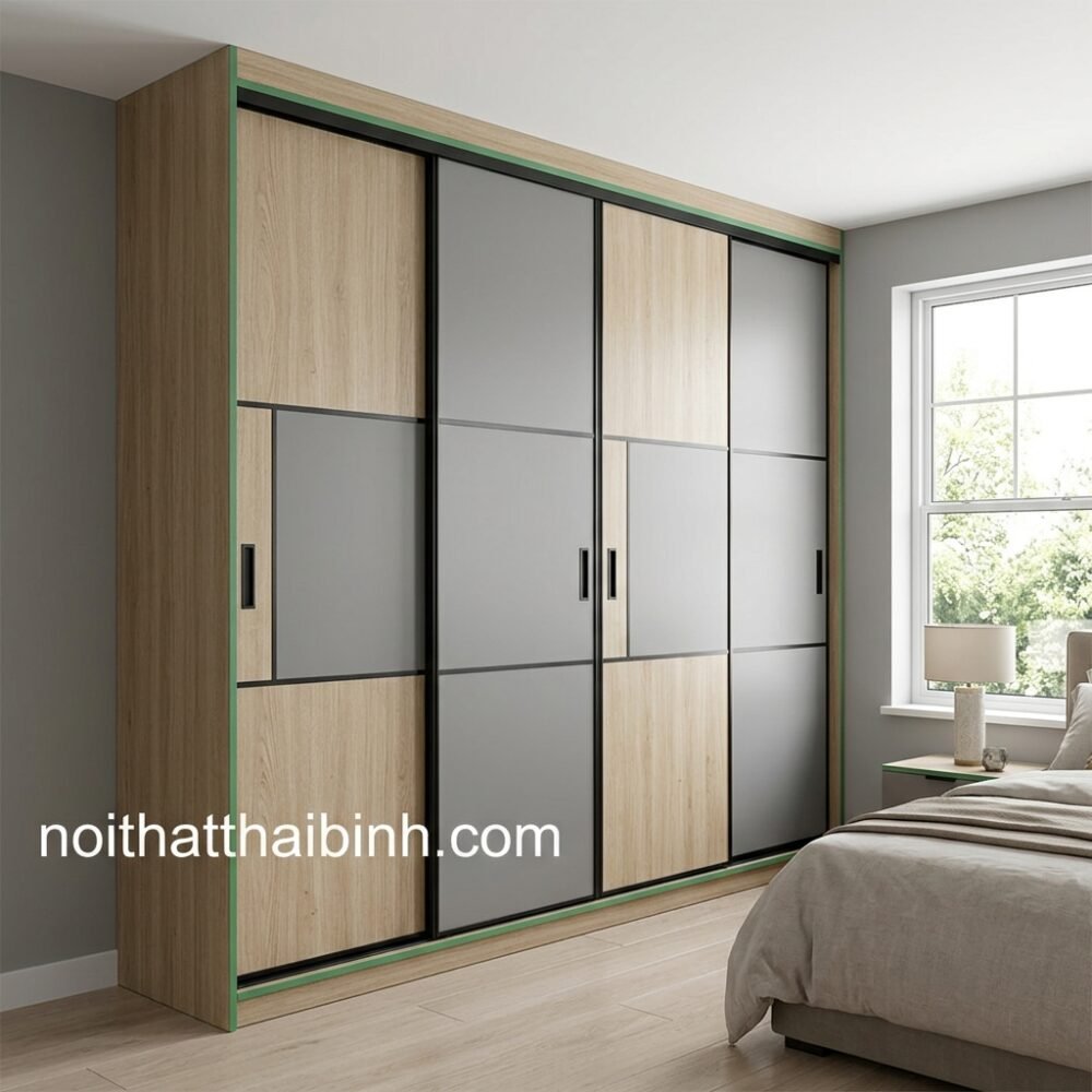 15 Mẫu Tủ Quần Áo Đẹp Bền Sang Trọng Cho Phòng Ngủ 2026 Tủ Quần Áo MDF Lõi Xanh Cánh Lùa Kịch Trần