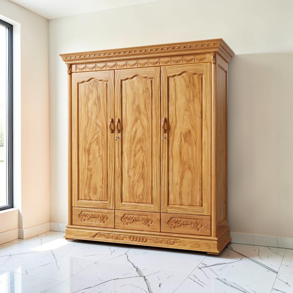 Tủ quần áo gỗ gõ đỏ MS 3451 Tủ quần áo gỗ gõ đỏ