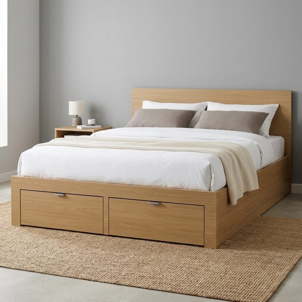 Giường Ngủ 1m6 X 2m Giá Rẻ: 50 Mẫu Đẹp Bền Tại Nội Thất Thái Bình Mẫu giường đôi 1m6 x 2m gỗ xoan đào hiện đại