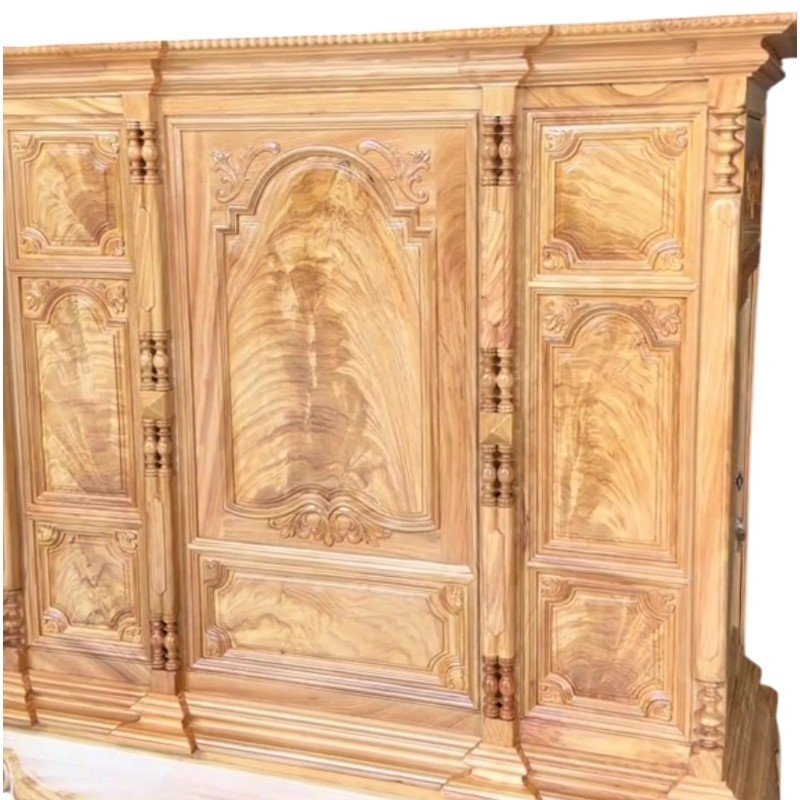 Chi tiết vân gỗ tủ thờ gỗ gõ đỏ tự nhiên cao cấp