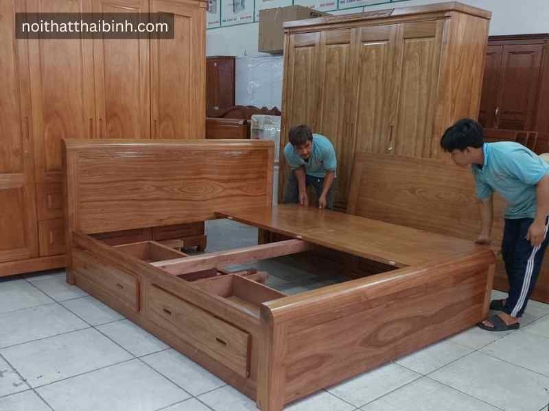 Giường Gỗ Có Ngăn Kéo