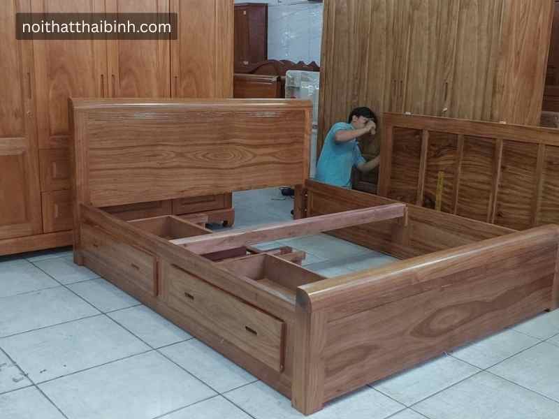 Giường ngủ gỗ tự nhiên cao cấp