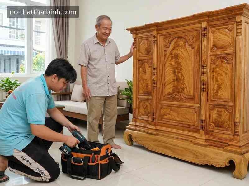 Tủ thờ gỗ gõ đỏ cao cấp