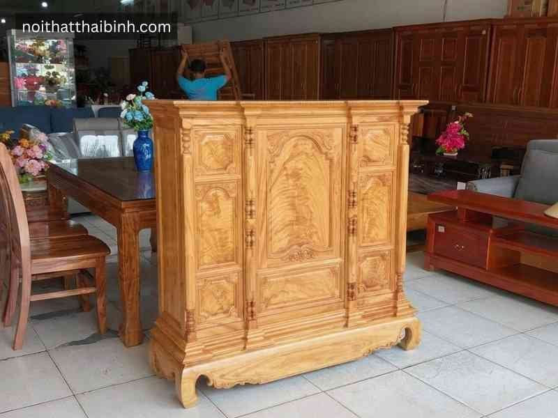 Tủ thờ gỗ gõ đỏ tự nhiên 1m6 mã 3453 Nội Thất Thái Bình