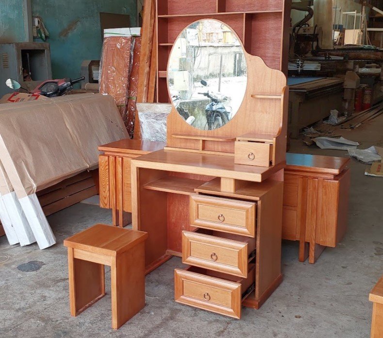 Bàn trang điểm gỗ gõ đỏ cao cấp