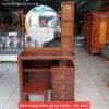 Bàn trang điểm gỗ sồi sơn màu óc chó