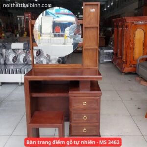 Bàn trang điểm gỗ sồi sơn màu óc chó