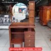 Bàn trang điểm gỗ sổi sơn màu óc chó