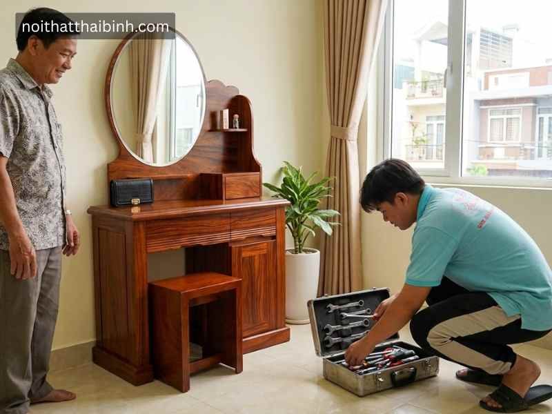 Bàn trang điểm gỗ tự nhiên tại TP.HCM