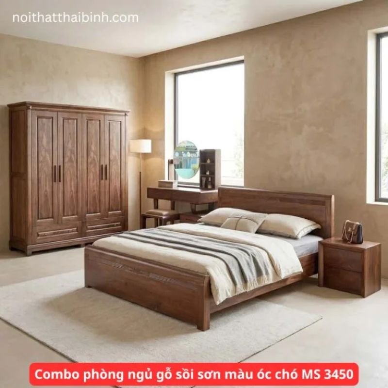 Bộ phòng ngủ đáng yêu Bộ phòng ngủ nội thất phòng ngủ chống mối mọt