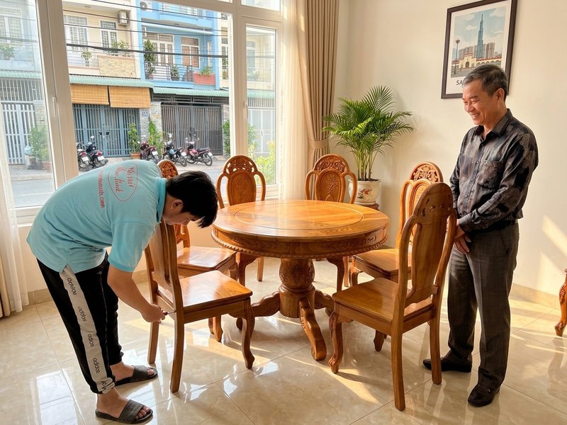 Bàn làm việc giám đốc cao cấp gỗ sồi vân thẳng màu sáng