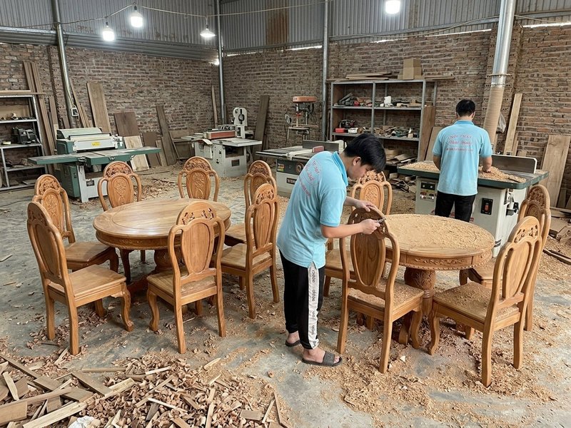Bàn giám đốc gỗ tự nhiên xử lý mộng âm dương chống mối mọt