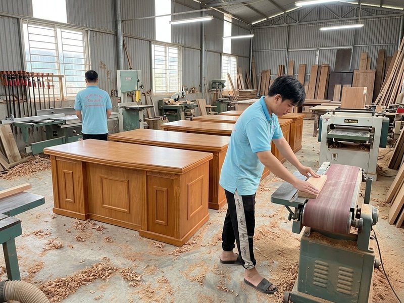 Bàn trưởng phòng hiện đại cốt gỗ công nghiệp phủ Melamine